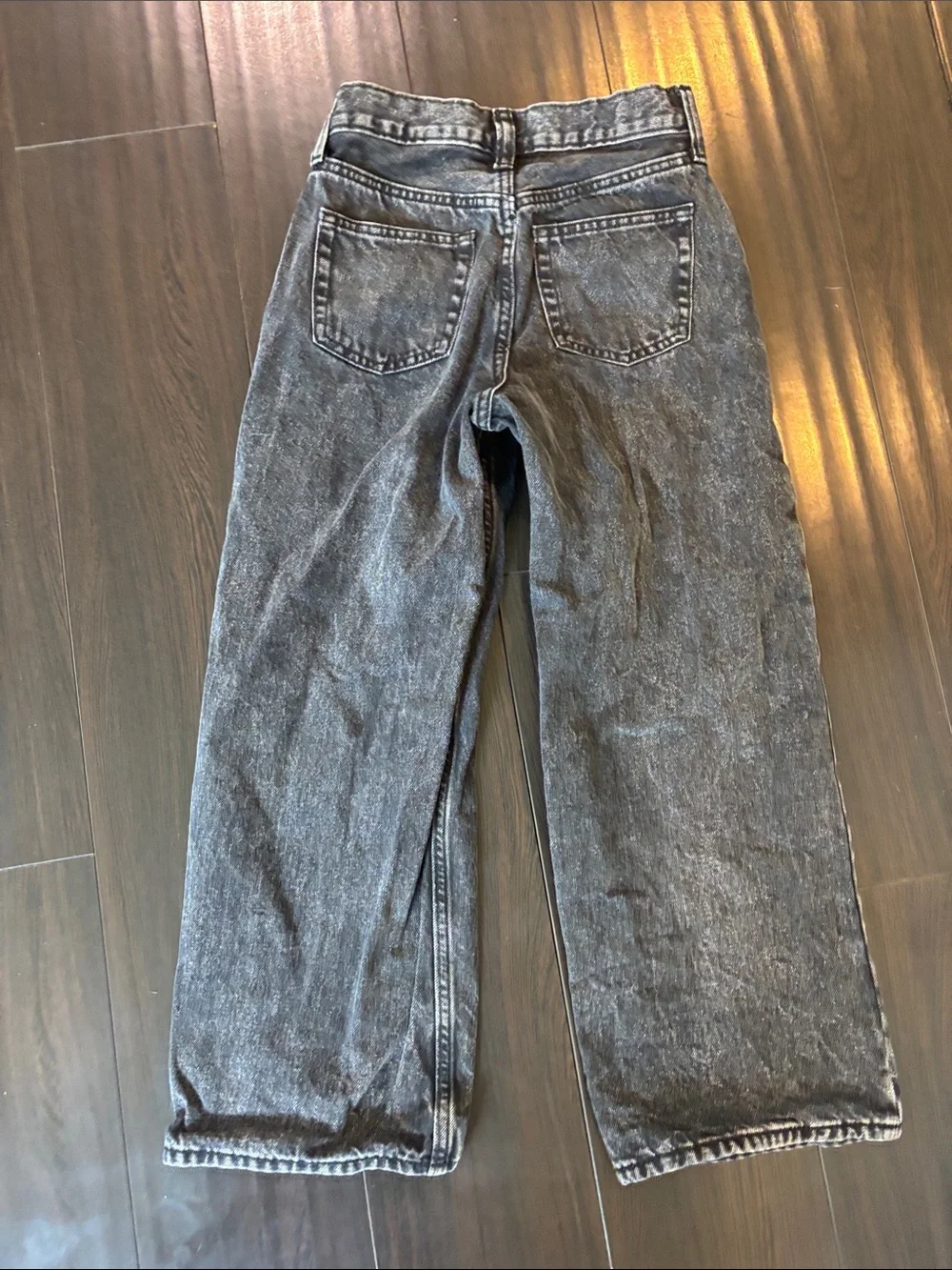 Old Navy Acid Wash Black Super Baggy Adjustable Waist Boys Jeans Size 10